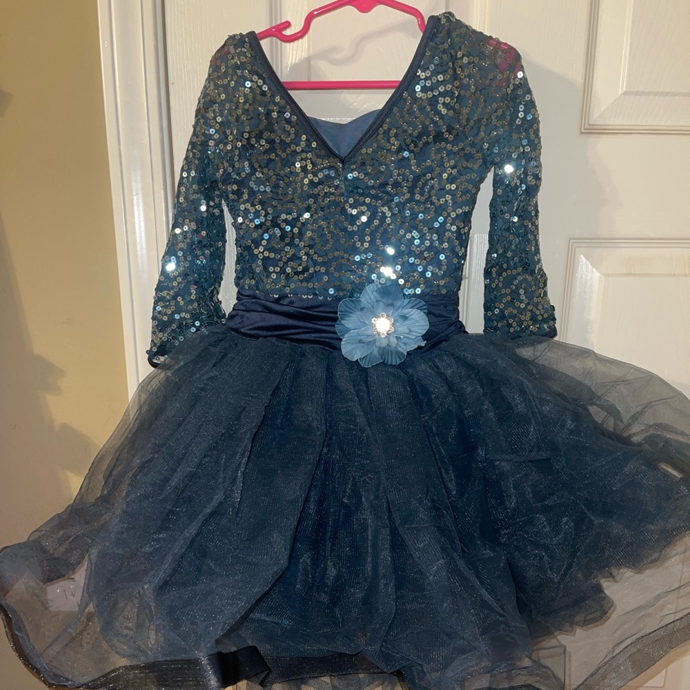 Weissman Teal Sequin Dance Costume